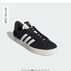 Adidas-VL Court 3.0 black and white Sz 9. Worn once!